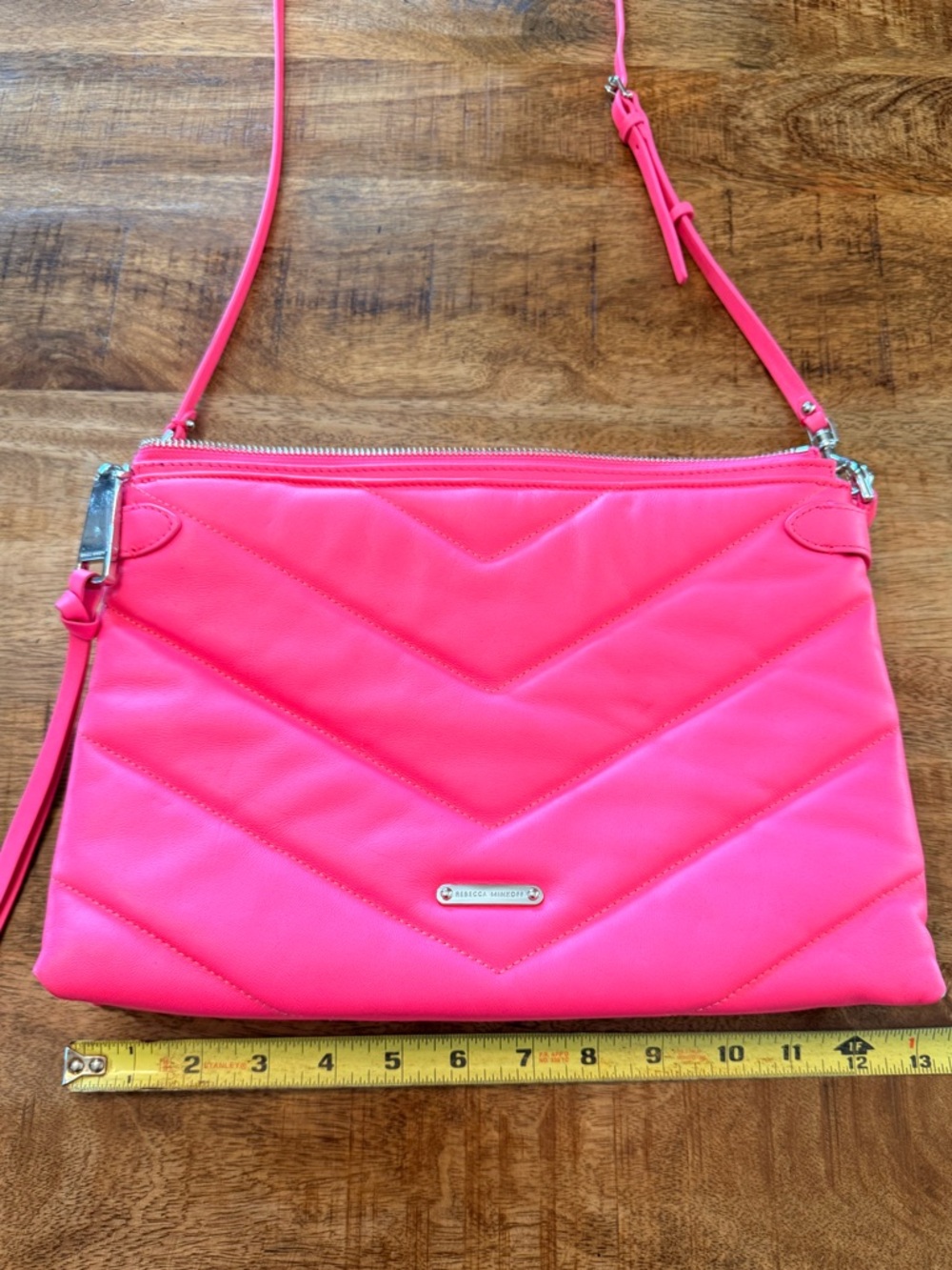 Rebecca Minkoff Neon Pink Quilted Crossbody Bag brand new